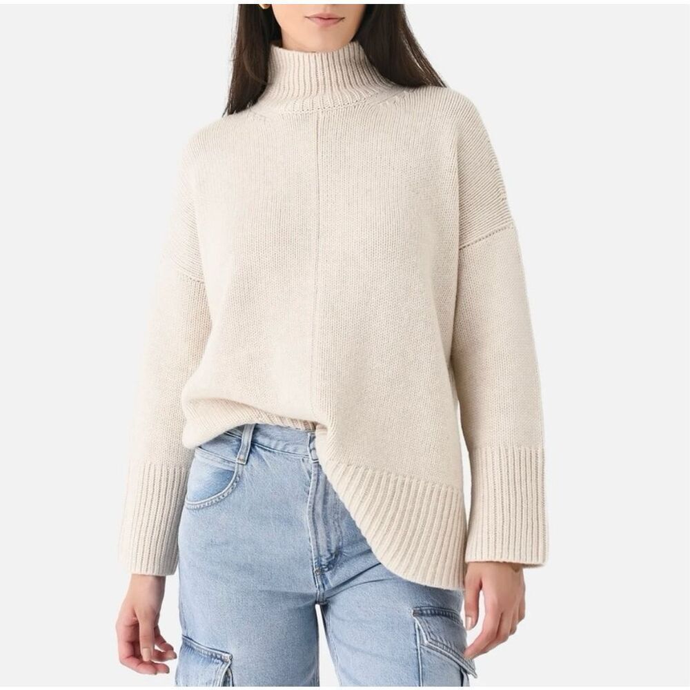 ✨Vince Wool Cashmere Trapeze Turtleneck Sz M/L Sweater Oatmeal Beige✨